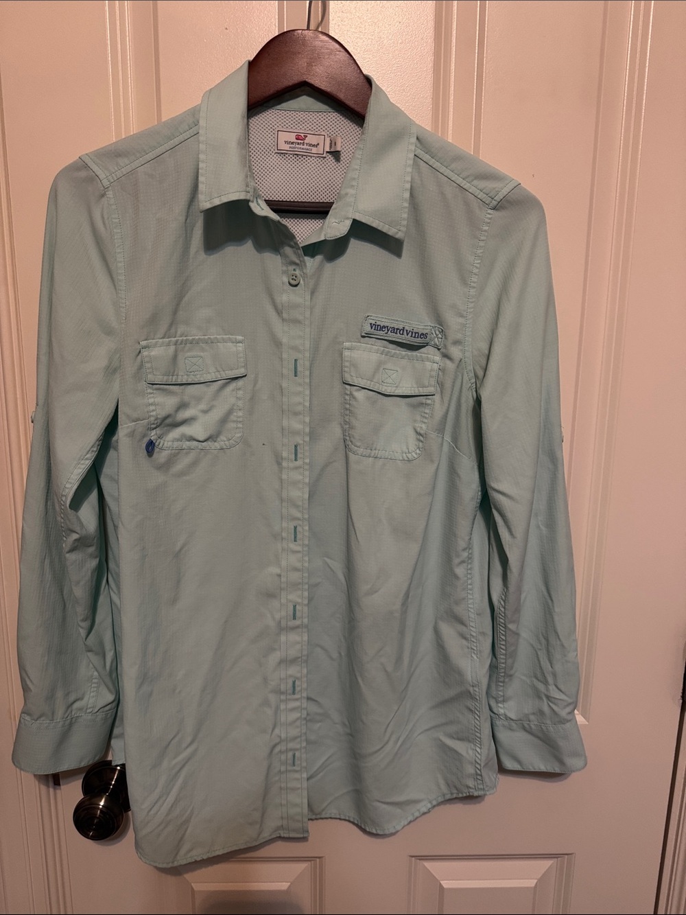 Vineyard Vines Light Mint Green Long Sleeve Button-Down